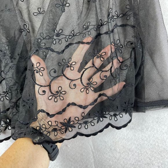 NWOT VS VICTORIAS SECRET Womens L Black Sheer Adjustable Straps Nightgown Nighty - Picture 11 of 13